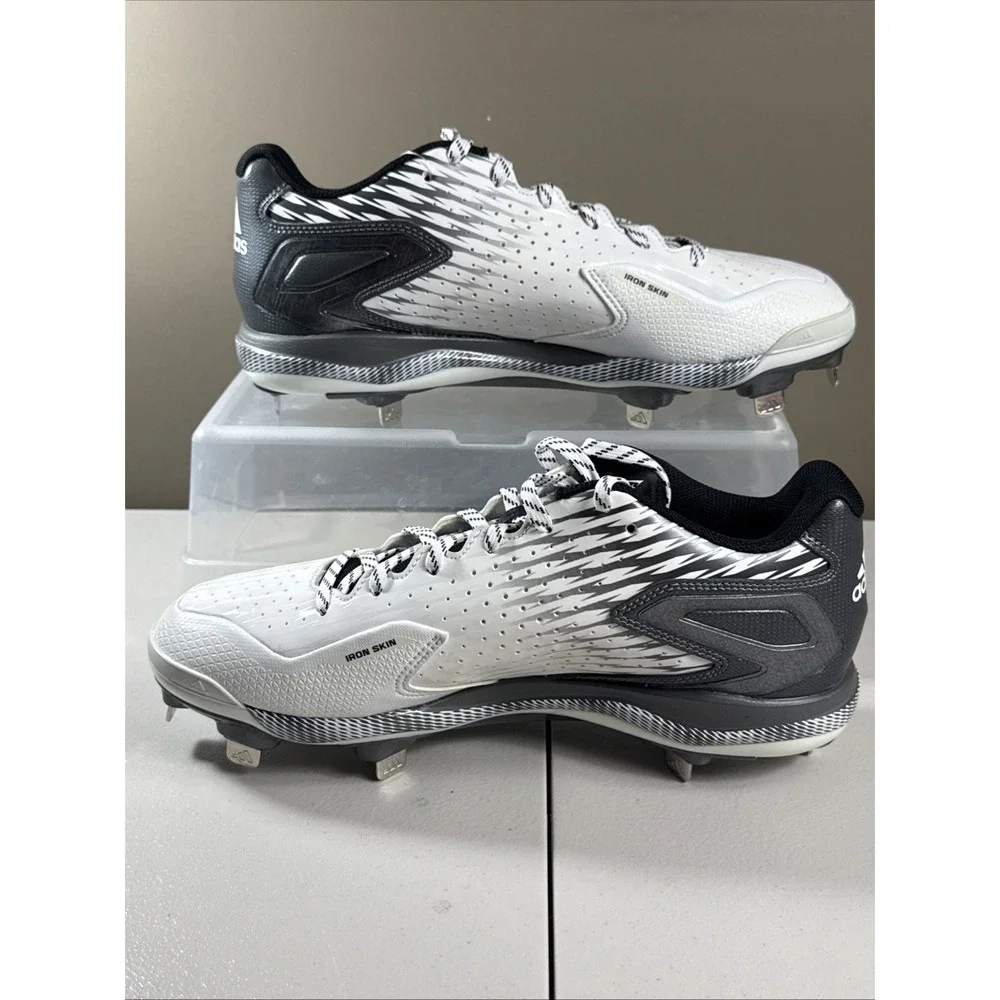 NEW Adidas PowerAlley 3 Baseball Cleats Men US 11.5 Litestrike Iron Skin BLK GRY
